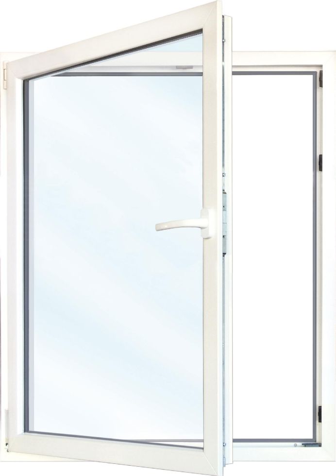 Meeth Fenster 90 x 75 cm DIN links 1 flügelig Dreh-Kipp weiß/golden Oak