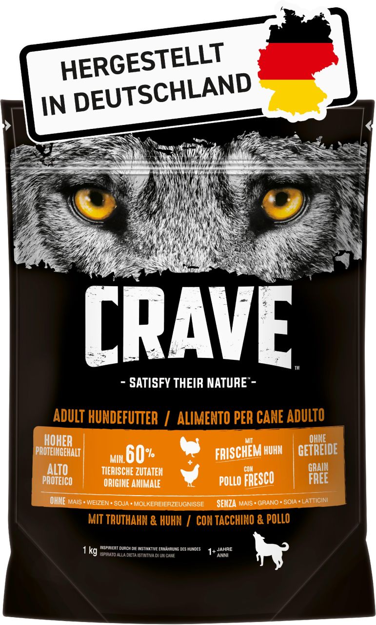 Crave Adult mit Truthahn und Huhn Hundefutter 1 kg GLO629307637