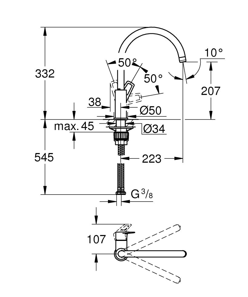 Grohe Küchenarmatur Start Loop chrom kaufen | Globus Baumarkt