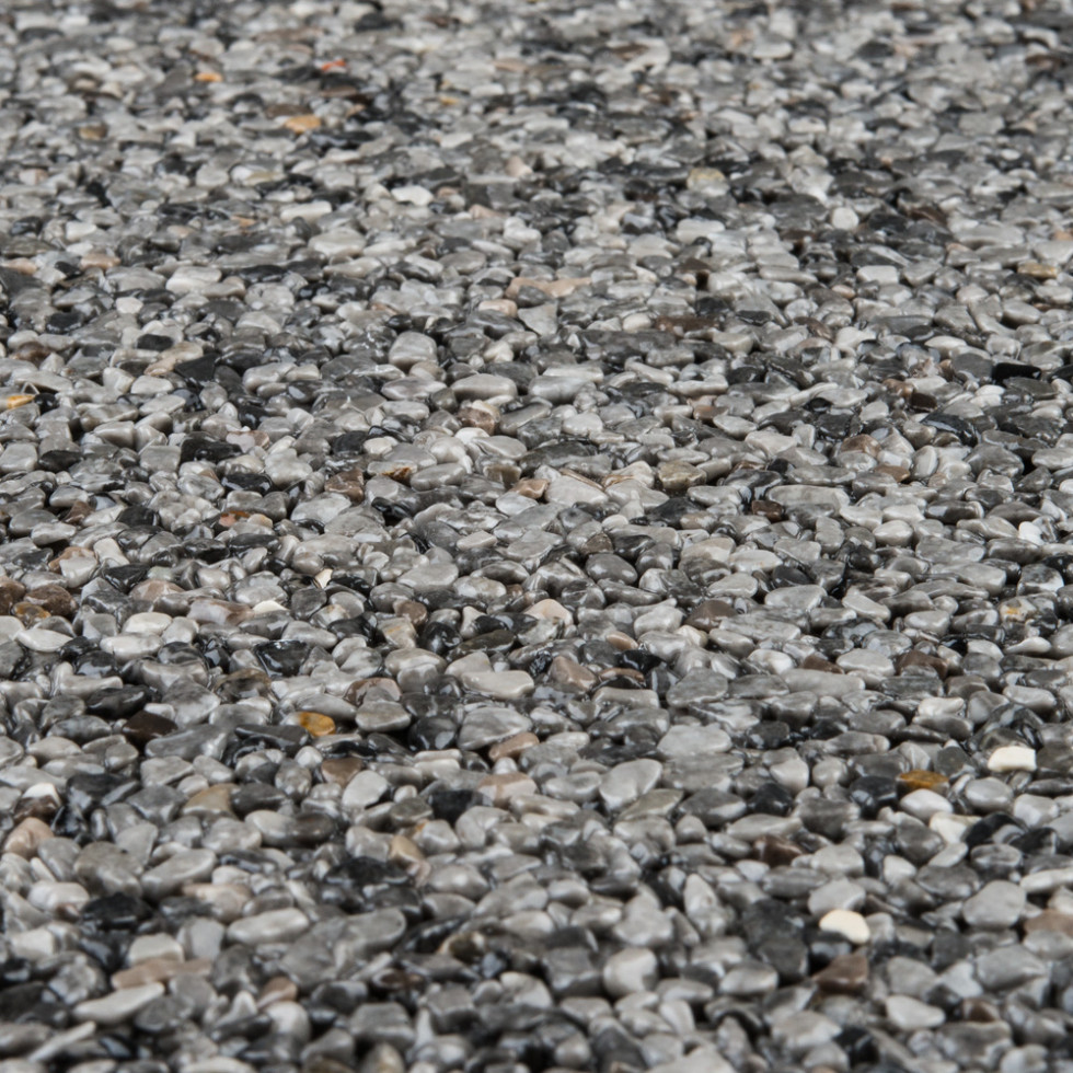 RAVELLO Steinteppich Boden Outdoor Körnung Fein Farbe grau 15 kg Set