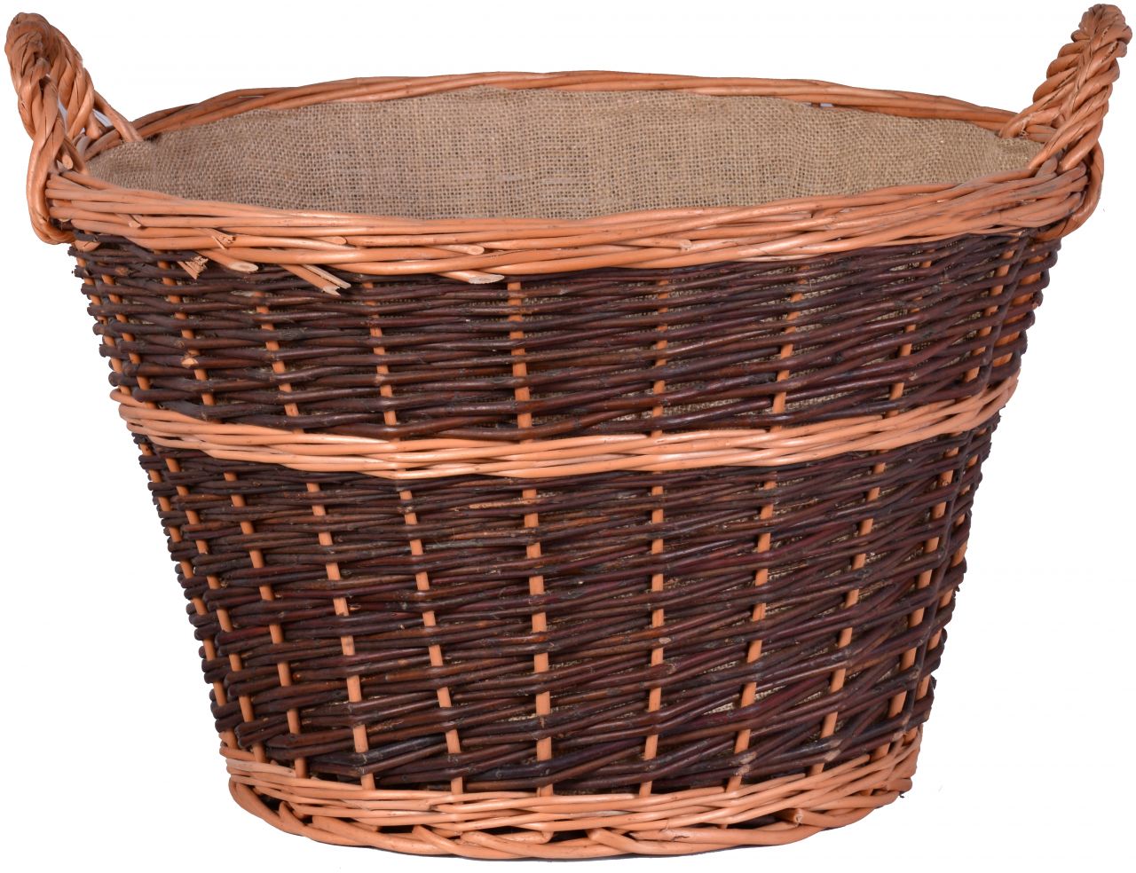 FireFix Holzkorb Weide mit Jutegarnitur