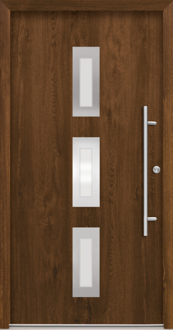 Splendoor Haustür Passivedoor Premium B02 Nussbaum DIN Rechts 110 x 210 cm