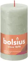 Bolsius Rustik Stumpenkerze nebliges grün, Höhe: 13 cm, Ø 6,8 cm