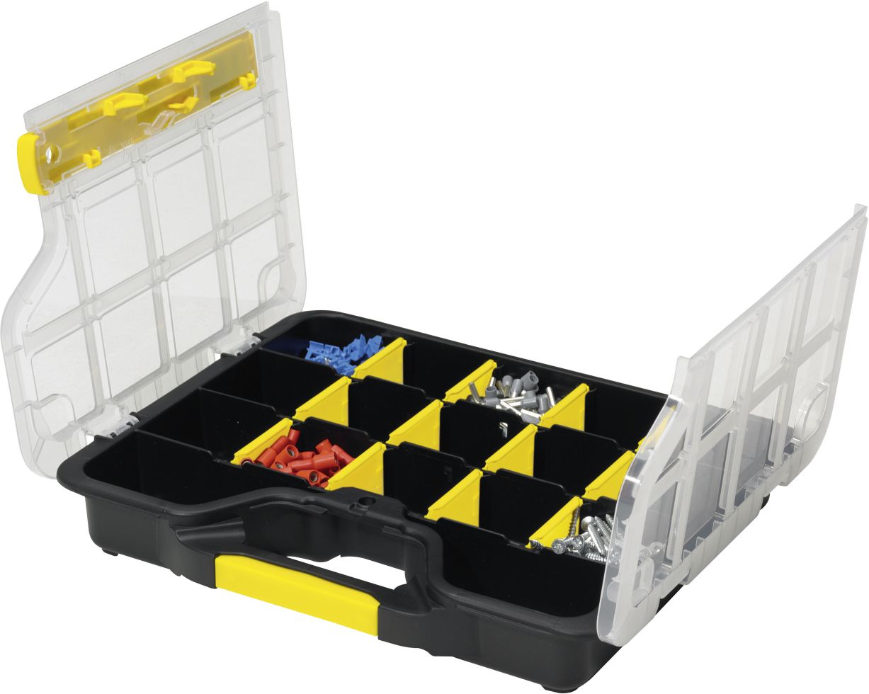 Allit Sortimentskasten 12 Fächer Rot - Aufbewahrungsbox Werkzeug & Kleinteile