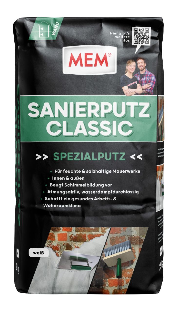 MEM Sanierputz Classic 25 kg weiß GLO779100487