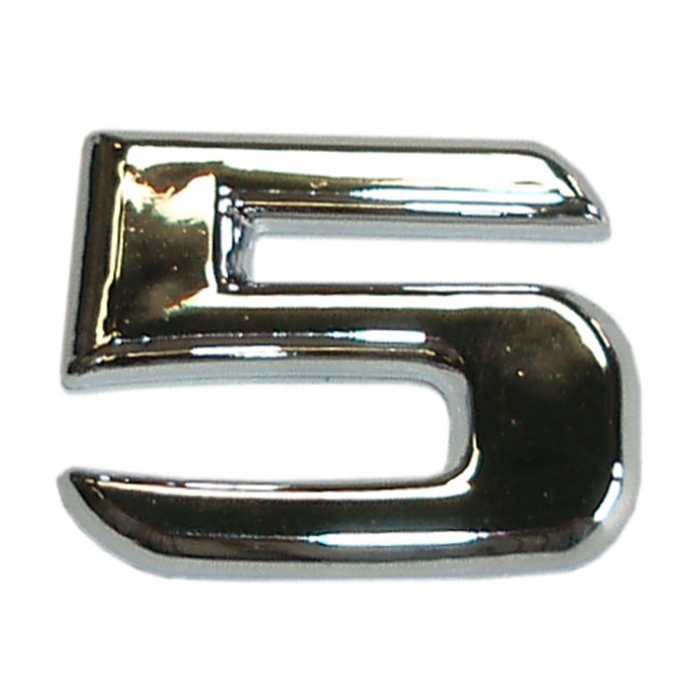 Hermann Schütz 3D-Relief-Chrome-Zahl 5 25x35mm GLO680201481