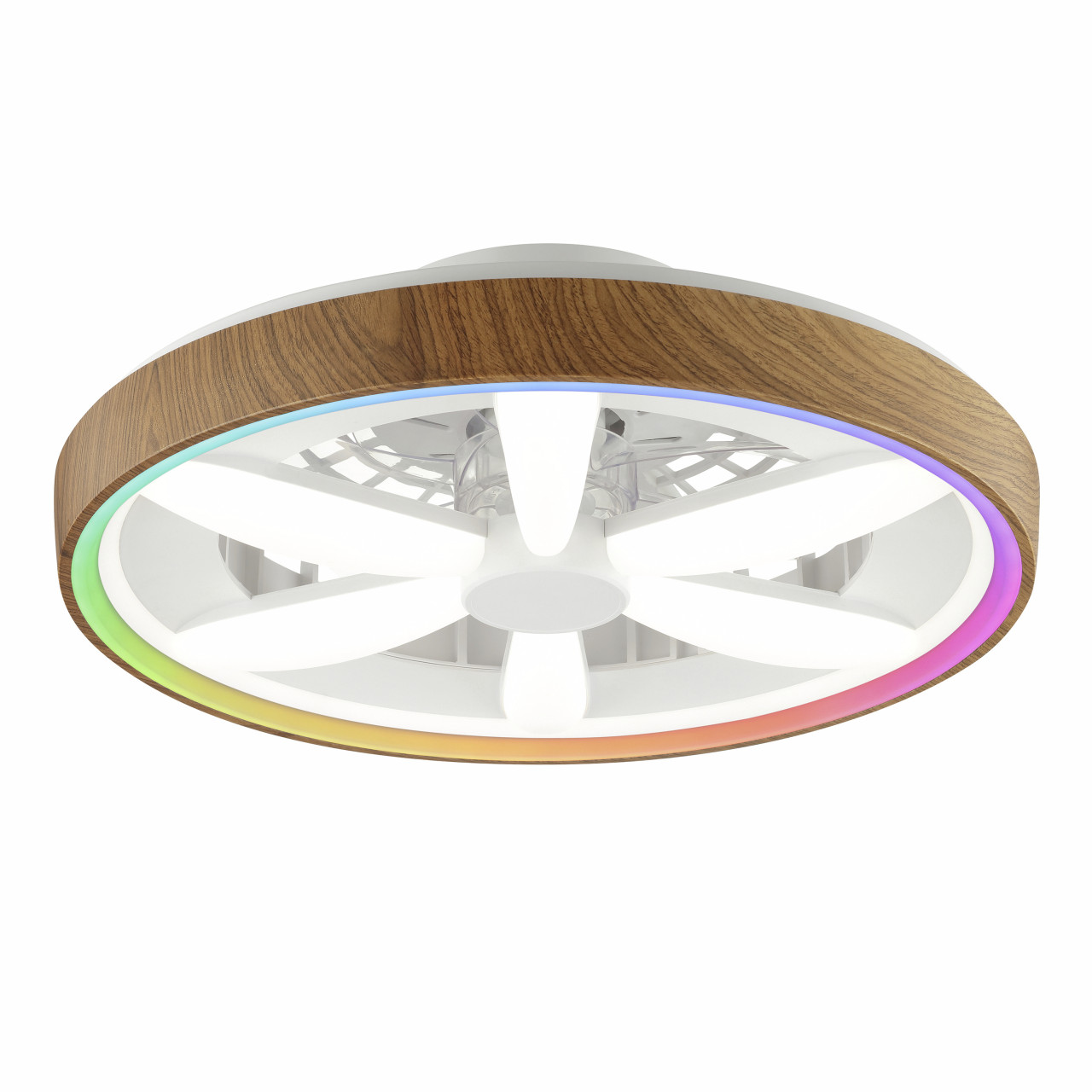 Brilliant LED Deckenleuchte mit Ventilator Gaiano Ø 48 cm 48 W holz/weiß