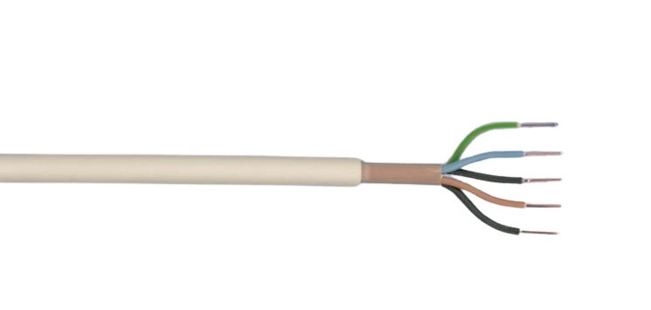Weitere Feuchtraumleitung NYM-J 5 x 1,5 - 5 Meter, grau GLO775060012