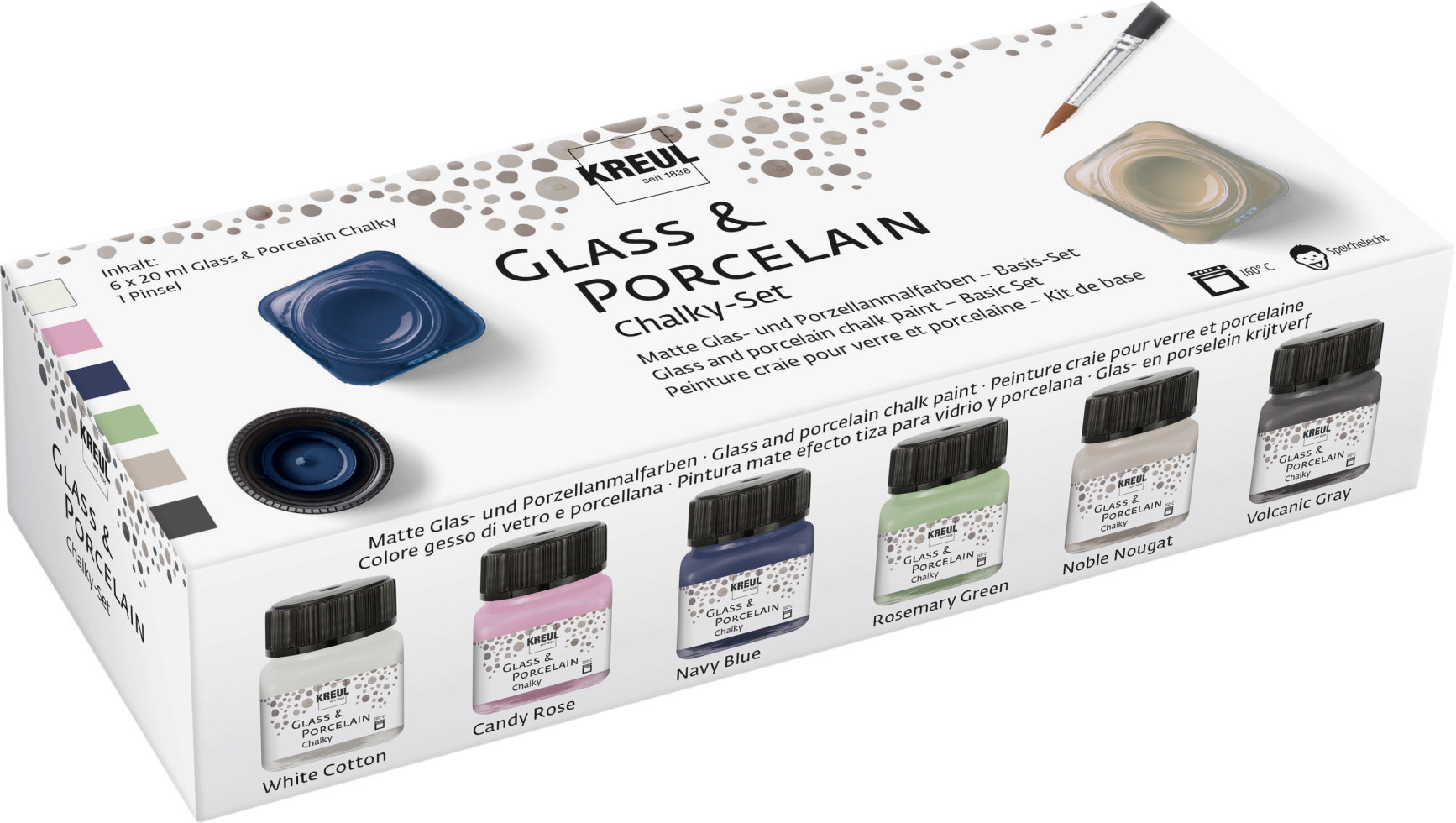 Kreul Glass & Porcelain Chalky Set  6 x 20 ml
