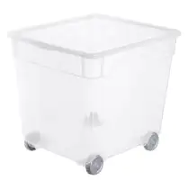 Rotho Aufbewahrungsbox Clear mit Rollen 31 L 40 x 33,5 x 36 cm (L x B x H)