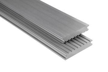 Kovalex Terrassendiele WPC Standard V 14,5 x 2,6 cm grau glatt