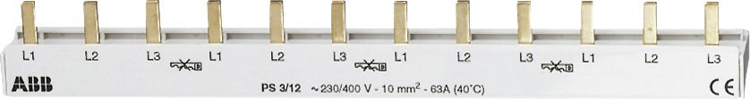 ABB Stromschiene PS3/12 Pro M Compact - 3-polig, 63A, 400V, Für Kompakte Verteiler, Nicht Ablängbar