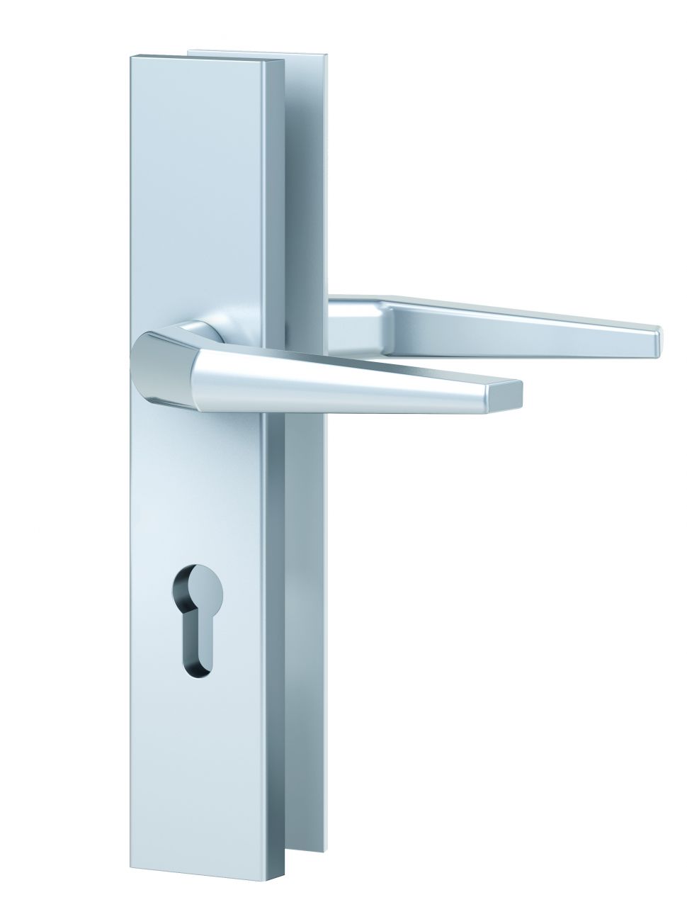 Basi Schutzbeschlag ES0 VMS-PZ Drücker/Drücker Langschild eckig F1 silber GLO763145156