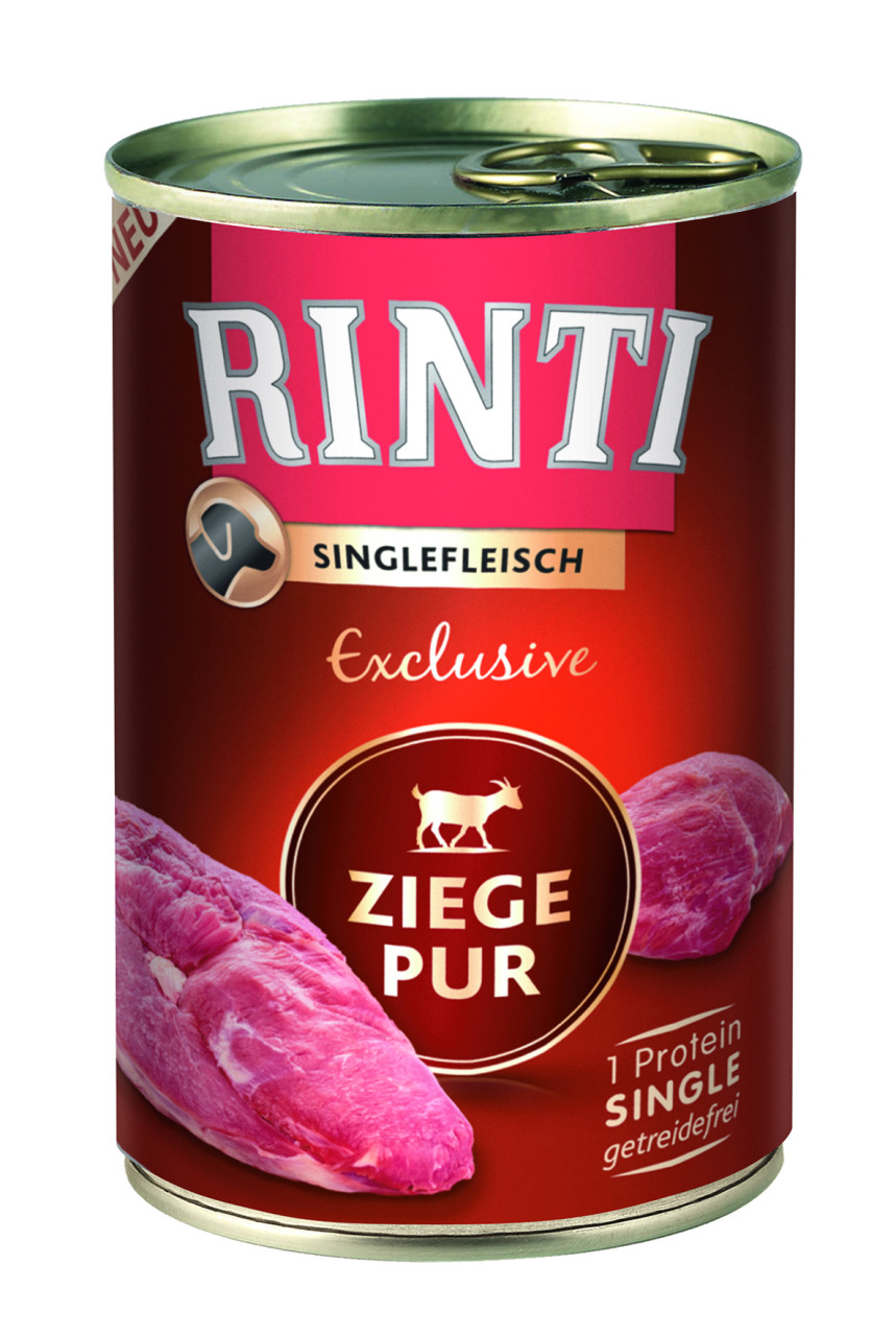 Rinti Singlefleisch Exclusive Hundenassfutter Adult getreidefrei 400 g Ziege GLO629306058
