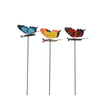 Mica Gartenstecker Schmetterling rot blau orange H 32 x 13 cm sortiert