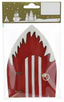 Dekofigur Weihnachten Tür aus Holz 14 x 10 cm rot 1 Stück