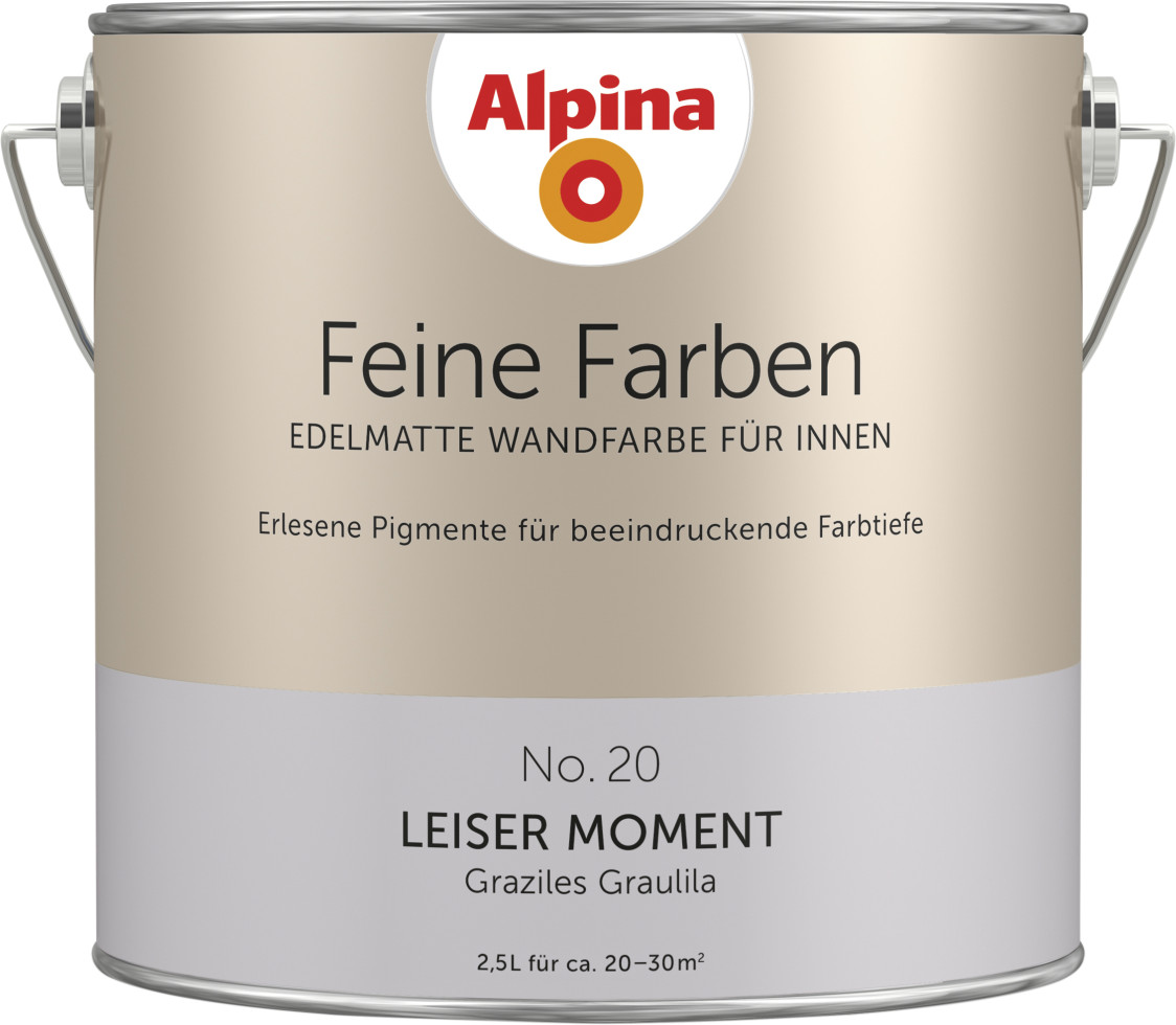 Alpina Feine Farben Wandfarbe No. 20 Leiser Moment - graziles graulila 2,5 L GLO765053823