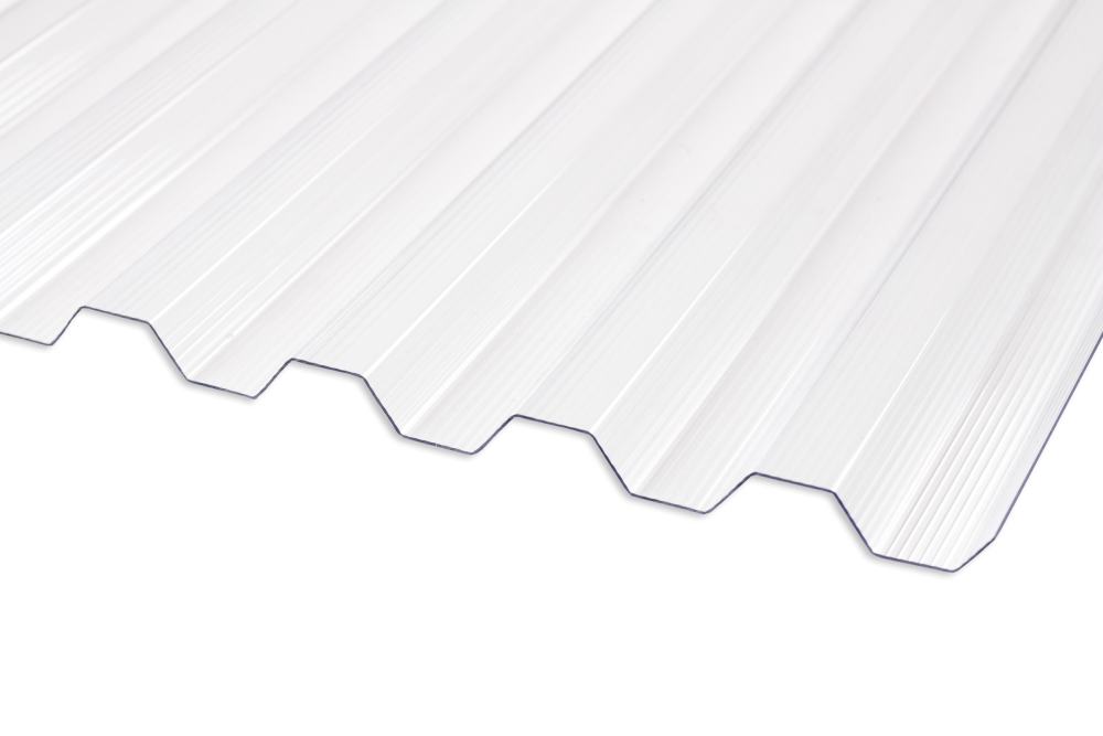 Gutta Polycarbonat-Wellplatte Trapez 76/18 250 x 95 cm 1,4 mm klar