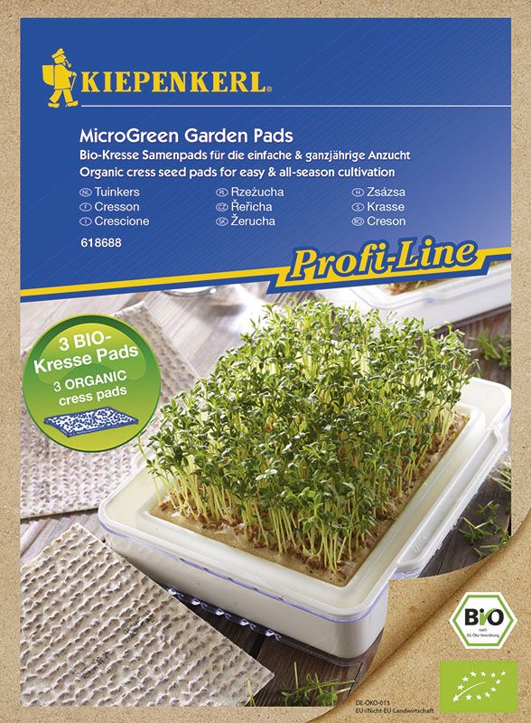 Kiepenkerl Nachfüllpads für Micro Green Garden BIO Kresse Lepidium sativum, Inhalt: 3 Stück GLO693108069