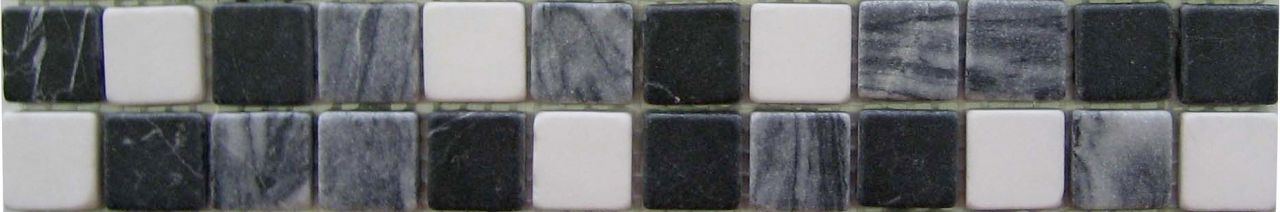 KNG Fliesenbordüre Marmor Marmor 5 x 30 cm grau Steingröße: ca. 2,3 x 2,3 cm GLO776104462