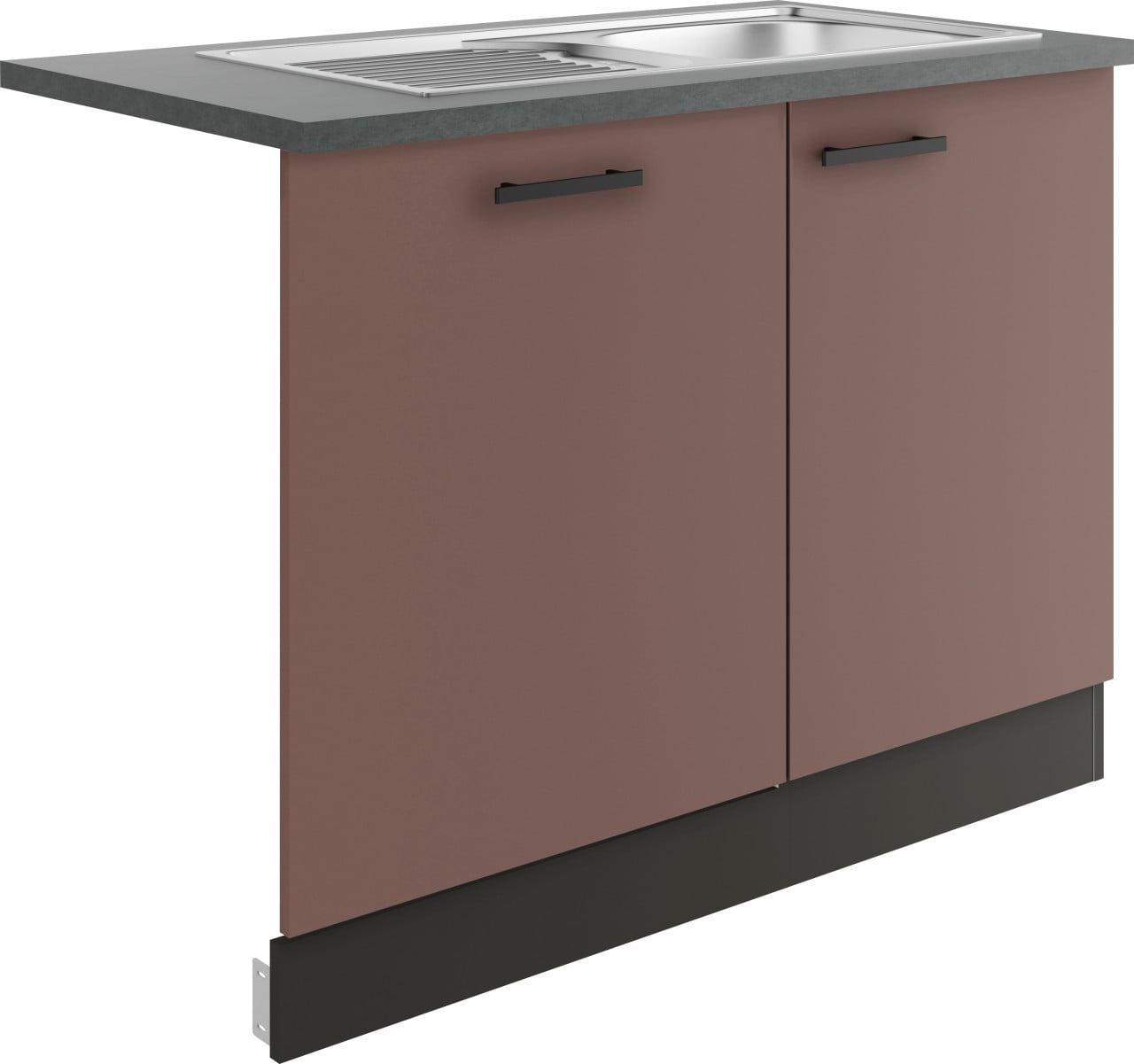 Optifit Spüle mit Unterschrank-Set Nizza 407 rostrot/anthrazit 110 cm