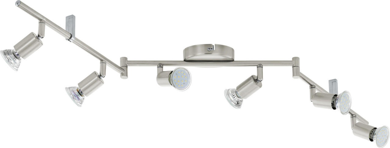 Eglo 6er LED Spot Buzz nickel-matt 105 x 6,5 cm GU10