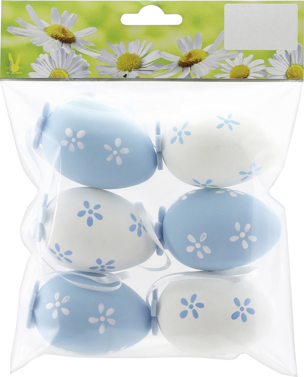 Osterdeko Anhänger Eier Kunststoff blau 6 Stück