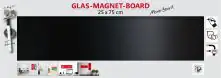 Glas-Magnetboard schwarz, 75 x 25 cm