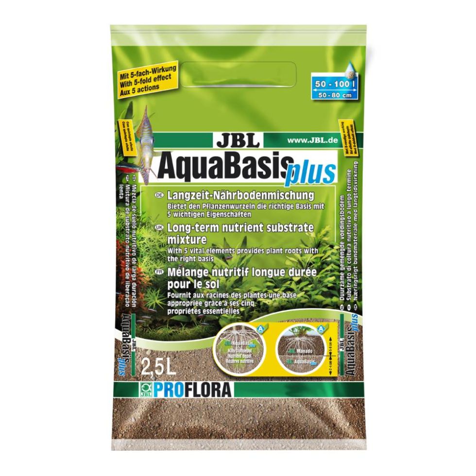 JBL Aquaristik JBL AquaBasis plus Langzeit-Nährboden für Süßwasser-Aquarien 2,5 L GLO689500715