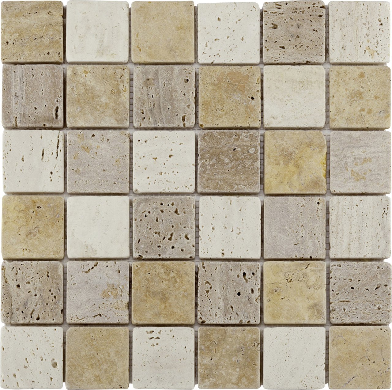 Mosaikfliese Marmor Rustica 30 x 30 cm multicolor Steinmaß: ca. 4,8 x 4,8 cm