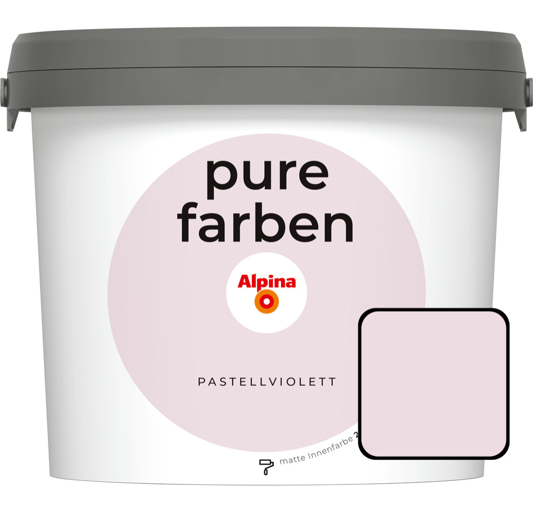 Alpina Pure Farben Wandfarbe pastellviolett 2,5 L