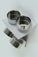 Kaemingk Metall-Teelicht mit Dorn silber 4,2 x 7,5 cm - 4 Stück