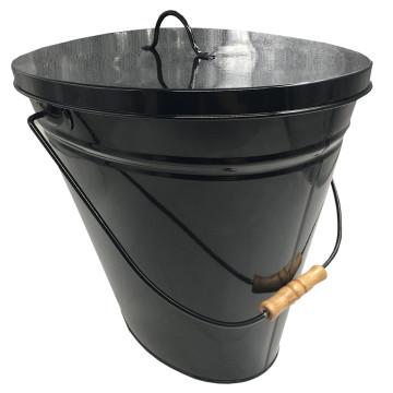 Ascheeimer oval, mit Deckel schwarz, BxTxH = 38x26x35 cm kaufen
