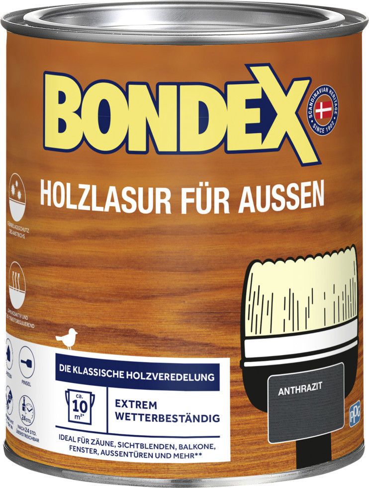 Bondex Holzlasur 0,75 L anthrazit