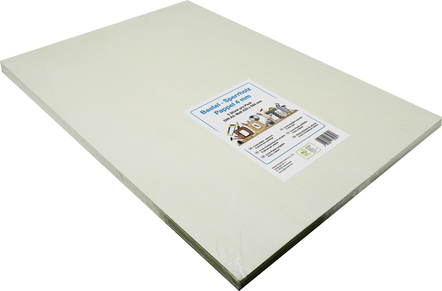 Bastelsperrholz Pappel DIN A2 59,4 x 42 cm, 4 mm
