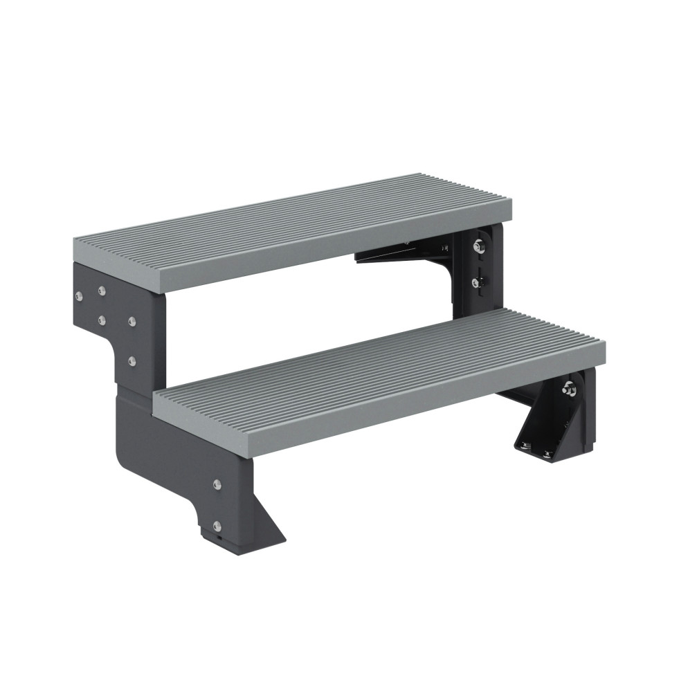 Dolle Außentreppe Trimax Gardentop 2 Stufen 80 cm ohne Geländer grau