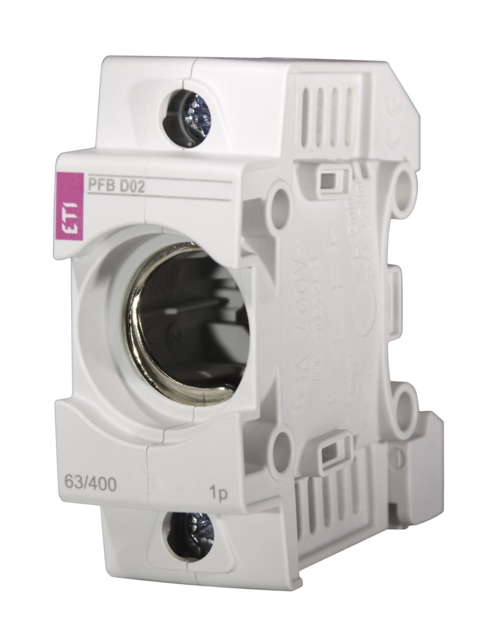 Neozed-Sicherungssockel 1-polig, 63 A, D02, fingersicher, vollisoliert