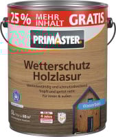 Primaster Wetterschutzlasur Holz 5 L nussbaum + 25% gratis