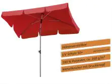 Schneider Sonnenschirm Locarno rot 180 x 120 cm