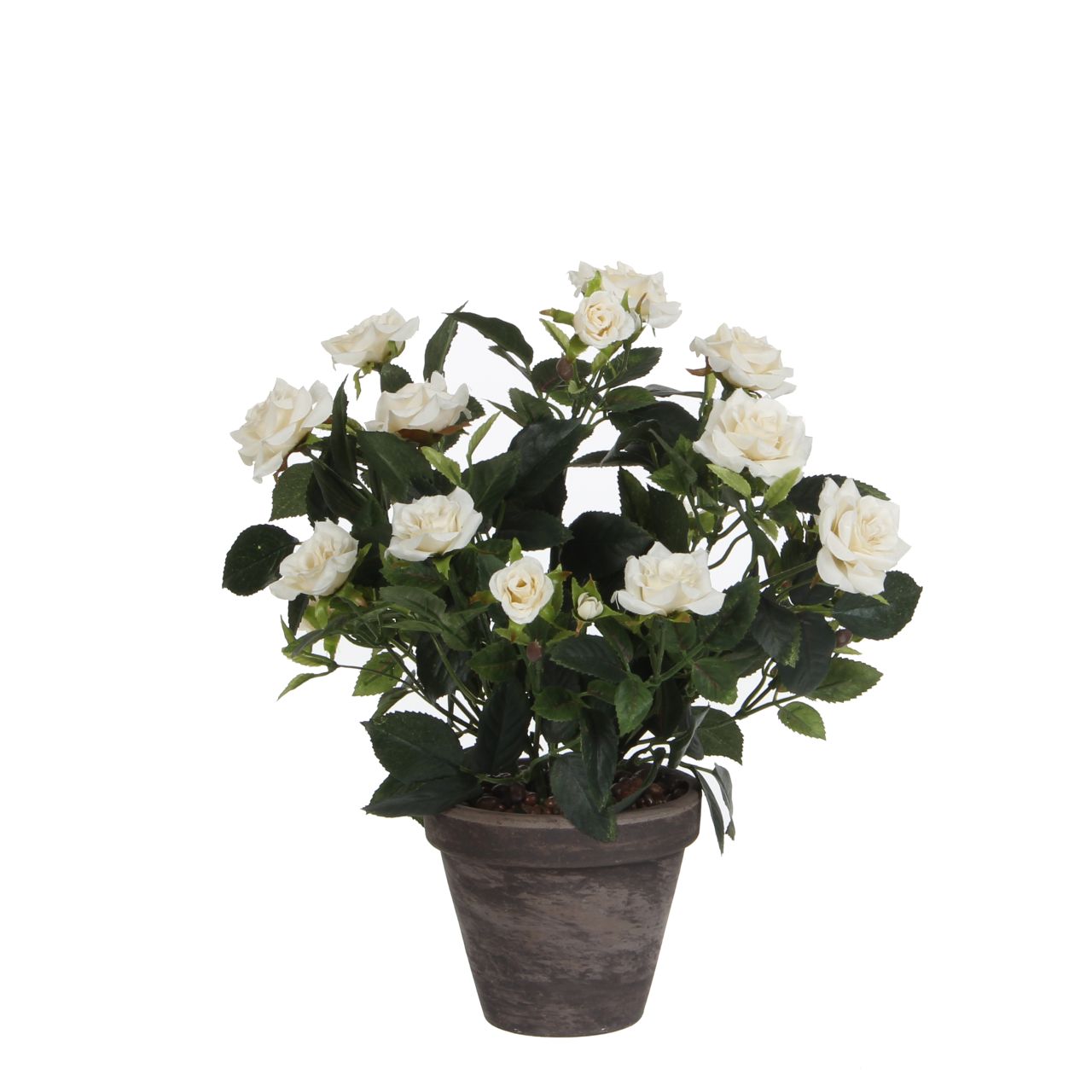 Mica Decorations Mica künstlicher Rosenstrauch weiß im Blumentopf 33 x 25 cm GLO660754893