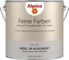 Alpina Feine Farben No. 02 Nebel im November 2,5 L melancholisches mittelgrau edelmatt