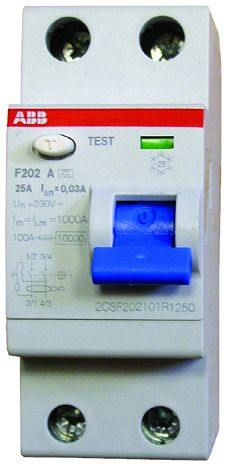 ABB FI-Schutzschalter Pro M compact 25 A, 2-polig, 0,03 A, F202 A-25