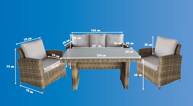 TrendLine Lounge Set Sarino inkl. Auflagen kaufen Globus Baumarkt