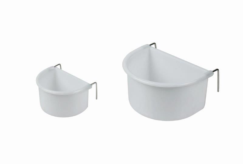 Nobby Futtertrog Kunststoff mit Drahthaken 11 cm - 225 ml weiß
