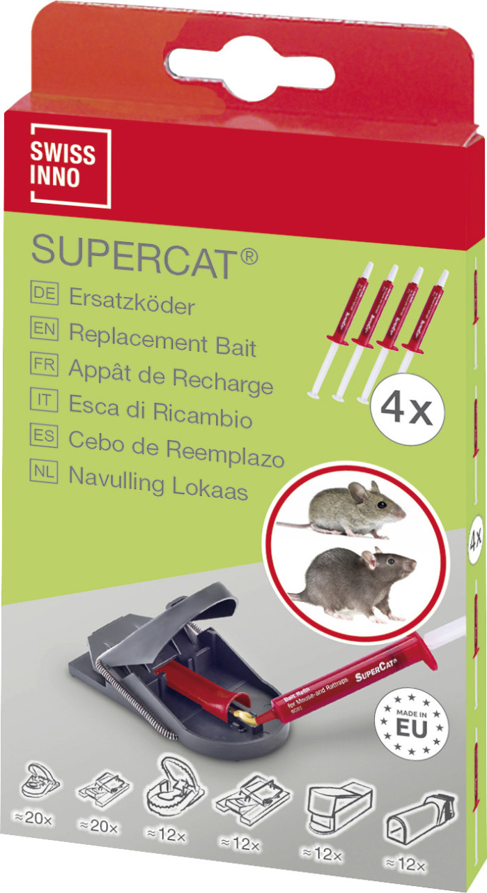 Swissinno Ersatzköder-Spritze für Nagetierfallen 4er GLO692300115
