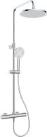 Primaster Duschsystem Aqua Therm mit Thermostat 3 Strahlarten chrom