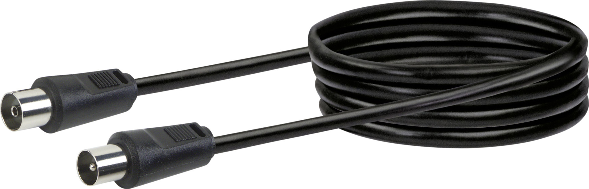Schwaiger Antennen Anschlusskabel KVK230 053 (75dB) schwarz, 3,0m, 1x IEC Stecker / 1x IEC Buchse