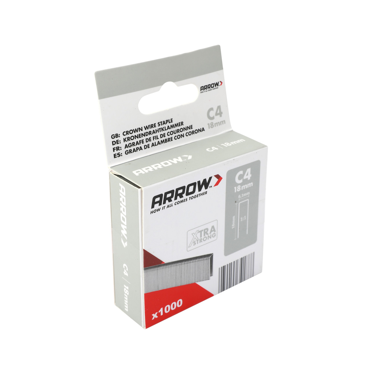 Arrow Tackerklammer Schmalrücken C4 18 mm Profilholz & Paneel 1000 Stück