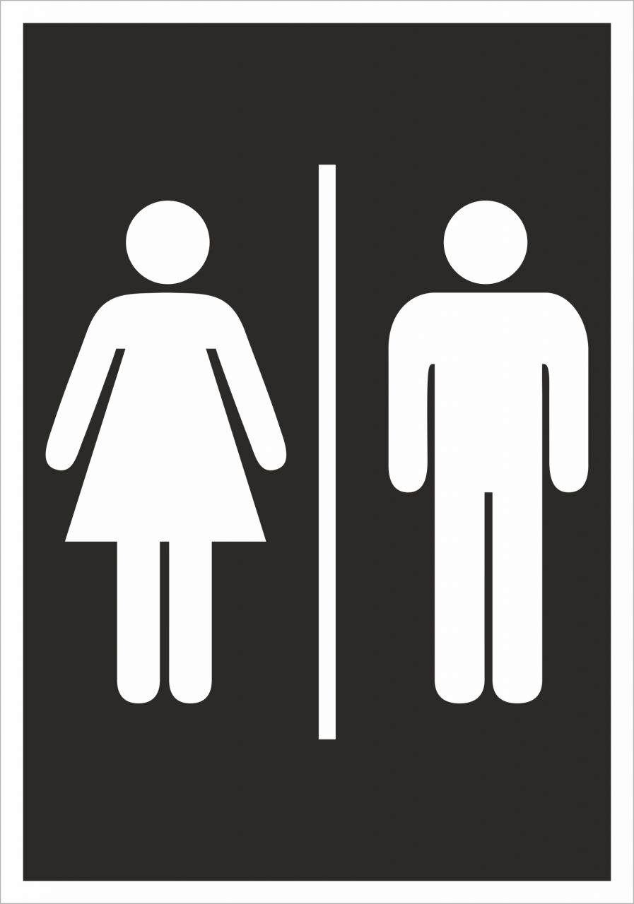 Hermann Schütz Aufkleber Toiletten-Schild 200x140mm