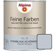 Alpina Feine Farben Lack No. 16 Steinblaue Schönheit  blaugrau edelmatt 750 ml